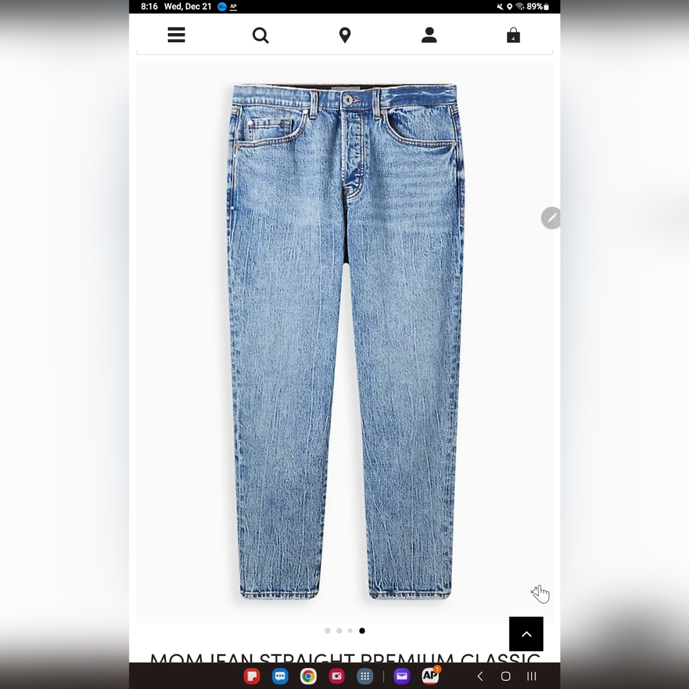 Torrid MOM JEAN STRAIGHT PREMIUM CLASSIC DENIM HIGH-RISE JEAN SZ 22T NWT